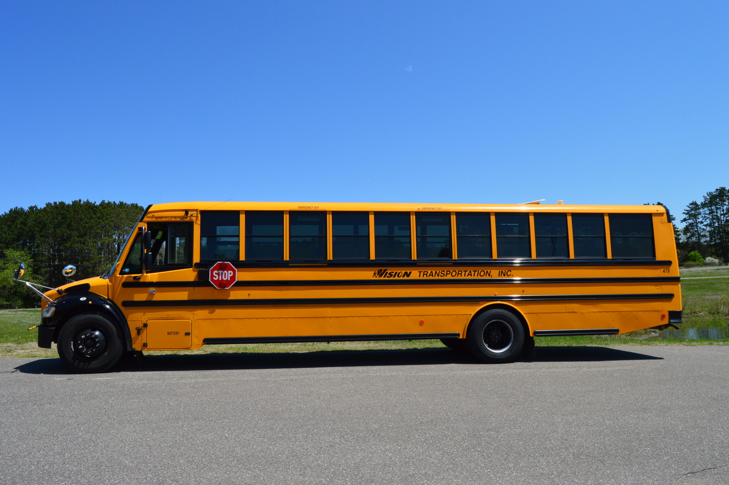 Yellow School Bus Blue Sky Elk River Minnesota